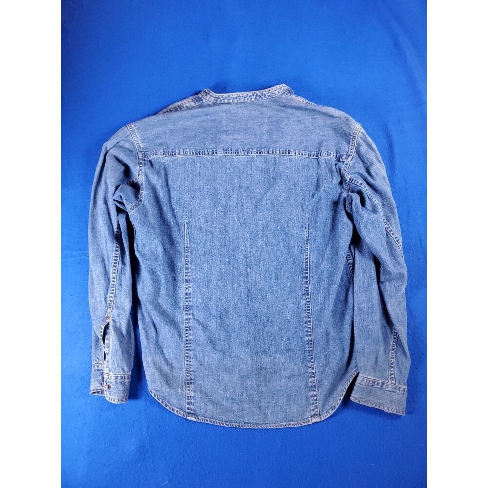 Vintage Liz Claiborne Denim Jean Shirt Pearl Buttons Jacket Size Medium - Picture 15 of 16